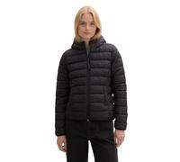 TOM TAILOR Denim Women's 1042098 Lightweight Quilted Coat with Hood, 14482-Deep Black, XXL