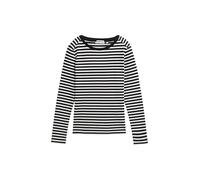 TOM TAILOR Denim Women's 1043085 Long-Sleeved Shirt with Striped Pattern, 32575 - Black White Stripe, M