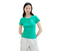 TOM TAILOR Denim Women's 1043624 Basic T-Shirt with Print, 35363-Bright Green, XL