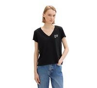 TOM TAILOR Denim Women's 1043625 T-Shirt, 14482-Deep Black, S