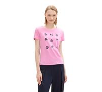 TOM TAILOR Denim Women's 1044865 Basic T-Shirt with Print, 31646-Soft Summer Pink, S