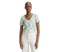 TOM TAILOR Denim Women's 1046553 T-Shirt, 37809-White Green Blue Flower Print, M