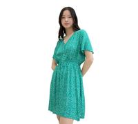 TOM TAILOR Denim Women's 1041997 Basic Mini Dress with All-Over Pattern, 35325-Mid Blue Minimal Print, XS