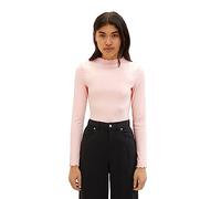 TOM TAILOR Denim Women's Basic Ribbed Long Sleeve Shirt, 14557-light English Rose, XXL