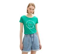 TOM TAILOR Denim Women's Basic T-Shirt with Print, 35363 - Bright Green, M