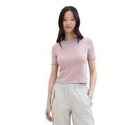 TOM TAILOR Denim Women's 1041412 Basic T-Shirt with Stripes, 35330-Terracotta Mid Blue, M