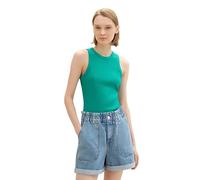 TOM TAILOR Denim Women's 1041418 Basic Tank top with Ribbed, 35363-Bright Green, M