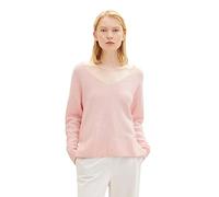 TOM TAILOR Denim Women's Basic V-Neck Jumper, 32541-light English Rose Melange, M