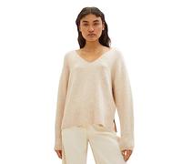TOM TAILOR Denim Women's Basic V-Neck Jumper, 33803-dusty Sand Beige Melange, XXL