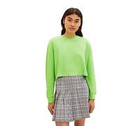 TOM TAILOR Denim Women's Cropped Basic Sweatshirt, 12318 - Liquid Lime Green, M