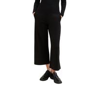 TOM TAILOR Denim Women's High Waist Culotte Trousers, 14482 - Deep Black, L