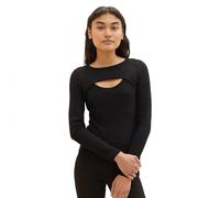 TOM TAILOR Denim Women's 1038740 Long-Sleeved T-Shirt, 14482-Deep Black, M
