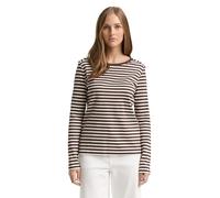 TOM TAILOR Denim Women's Long-Sleeved T-Shirt, 38567 - Brown White Stripe, M