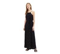 TOM TAILOR Denim Women's 1036843 Maxi Dress with tie Belt, 31950-Small Black Flower Print, XL