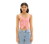TOM TAILOR Denim Women's mesh Butterfly top with tie Detail, 31704 - Abstract Pink Print, XL