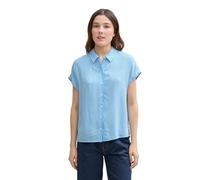 TOM TAILOR Denim Women's Short Sleeve Blouse with Pattern, 37811 - Vertical Blue White Stripe, L