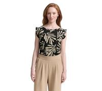 TOM TAILOR Denim Women's T-Shirt, 37993 - Abstract Black Beige Print, M