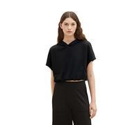 TOM TAILOR Denim Women's 1036618 T-Shirt Hoodie, 14482-Deep Black, Large