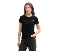 TOM TAILOR Denim Women's T-Shirt with Lettering, 14482 - Deep Black, S
