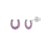 TOM TAILOR - Earrings for Girls in 925 Silver - with Zirconia - Stud in the shape of Horseshoe - TT-E0036