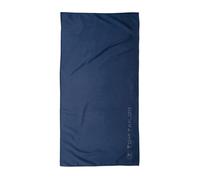 TOM TAILOR Fitness Towel, 70 x 140 cm, 80% Polyester, 20% Polyamide/Microfibre, with Fine Stitching and Embossed Logo, Sports Towel Blue (Dark Navy)