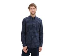TOM TAILOR Denim Men's 1041396 Slim fit Shirt with Pattern, 35556-Navy White Minimal Design, XL