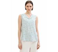 Tom Tailor Floral Print V-Neck Blouse Blue Flower