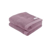TOM TAILOR Hand Towels, Set of 2, 50 x 100 cm, 100% Cotton/Terry Towel, with Hanger and Label with Logo, Colour Bath Towel Purple (Cozy Mauve)