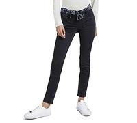 TOM TAILOR Ladie's 1025259 Alexa Slim Jeans with Tie Belt, 14482-Deep Black, 34W / 32L