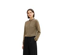 TOM TAILOR Ladie's 1034202 Long Sleeve Shirt with Ruffle Detail, 18123-Tarmac Khaki, S