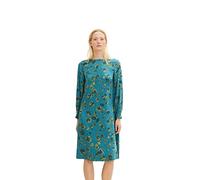 TOM TAILOR Ladie's 1034554 Dress with Pattern, 30939-Teal Blue Flower Design, 44