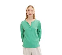 TOM TAILOR Ladie's 1035374 Long-Sleeved T-Shirt, 31261-Green White Thin Stripe, XS