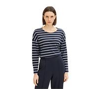 TOM TAILOR Ladie's 1035765 Long-Sleeved T-Shirt, 31540-Navy Offwhite Stripe, XXL