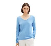 TOM TAILOR Ladies Basic knitted jumper 1012976, 15584 - Sea Blue Melange, XXL