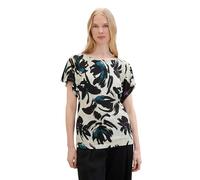 TOM TAILOR Women's 1041547 Batwing Sleeve t-Shirt with All-Over Print, 35285-Dark Blue Floral Design, XL
