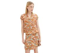 TOM TAILOR Ladie's 1035245 Blouse, 31758-Brown Abstract Leaf Design, 32