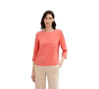 TOM TAILOR Ladies Blouse with Chest Pocket 1032567, 12230 - Smooth Papaya Red, 34