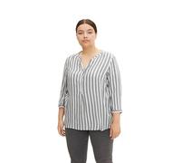 TOM TAILOR Ladies Blouse with Stripes 1024917, 21395 - Offwhite Navy Vertical Stripe, 48 Plus