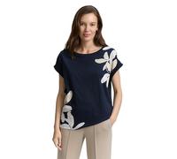 TOM TAILOR Ladies Floral Print T-Shirt, 10668 - Sky Captain Blue, XS
