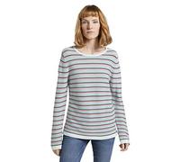 TOM TAILOR Ladies Knitted Jumper with Organic Cotton 1016350, 26249 - Peach Multi-Colour Stripe, Large