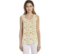 Tom Tailor Ladies Lace Detail Blouse Tshirt Shirt, White / Yellow, 38