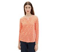 TOM TAILOR Ladies Long-Sleeved T-Shirt 1035400, 31119 - Red Floral Design, Medium
