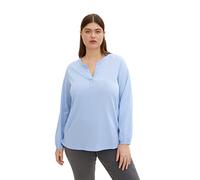TOM TAILOR Ladie's 1037104 Long-Sleeved T-Shirt, 31260-Dreamy Blue White Thin Stripe, 44 Plus