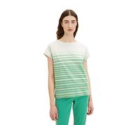 TOM TAILOR Ladie's 1035480 T-Shirt, 31329-Green Gradient Stripe, XXS