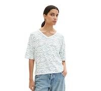 TOM TAILOR Ladie's 1035483 T-Shirt, 31282-Blue Small Wavy Design, L