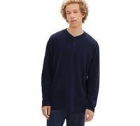 Tom Tailor Long Sleeved Henley Top Navy