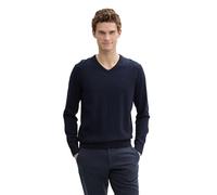 TOM TAILOR Men Basic jumper 202212 Strickpullover V-Ausschnitt, 13160 - Knitted Navy Melange, M