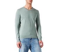 TOM TAILOR Men Basic jumper 202212 Strickpullover V-Ausschnitt, 28732 - Dark Smoke Green Melange, S