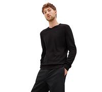 TOM TAILOR Men Basic jumper 202212 Strickpullover V-Ausschnitt, 29999 - Black, M