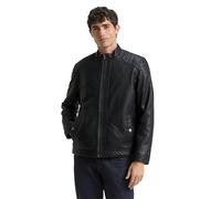 TOM TAILOR Men's 1026337 Faux Leather Biker Jacket, 29999-Black, L